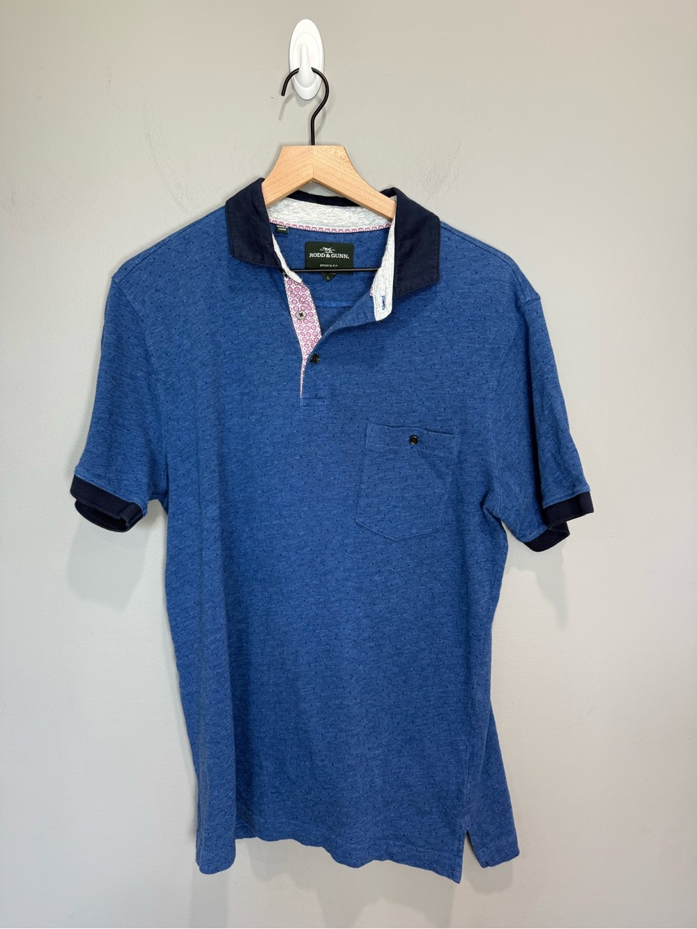 Rodd & Gunn‎ Sports Fit Blue Cotton Polo Shirt Men’s Large Pocket Short Sleeve